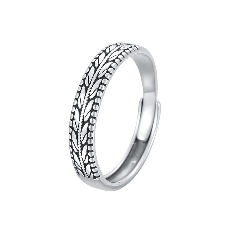 日本品质999纯银甜酷风麦穗戒指高级感复古开口指环女嘻哈个性食 - 图3