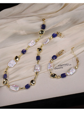 日本品质 天然巴洛克珍珠项链网红小众设计毛衣链锁骨链