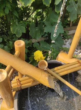 造新款日式惊鹿竹流水鱼财缸水景庭院景观花园景循环流水子招MUF