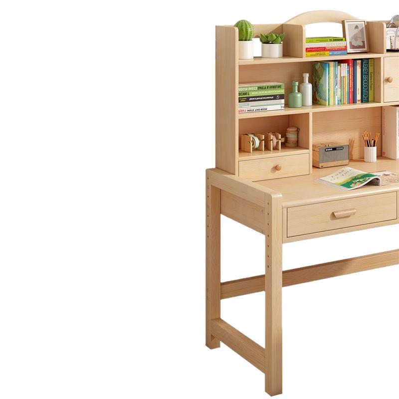 Wooden liftable children's study table, writing table and chair for books, unbranded/table bookshelf combination set for primary school students