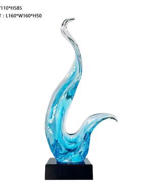 售楼处酒店堂大塑雕摆件家居饰品透树脂明客厅玄关电视柜LRA软装