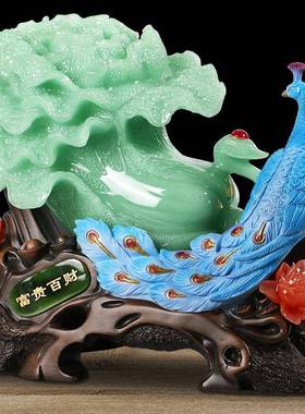 招雅信工品财玉白摆件孔雀菜客厅办公室装饰yx-fgbc艺公司前台开