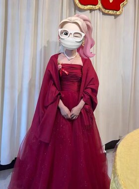 姐妹服团伴娘f披肩香槟白色礼服豆沙色外搭保暖围巾女冬回娘家聚