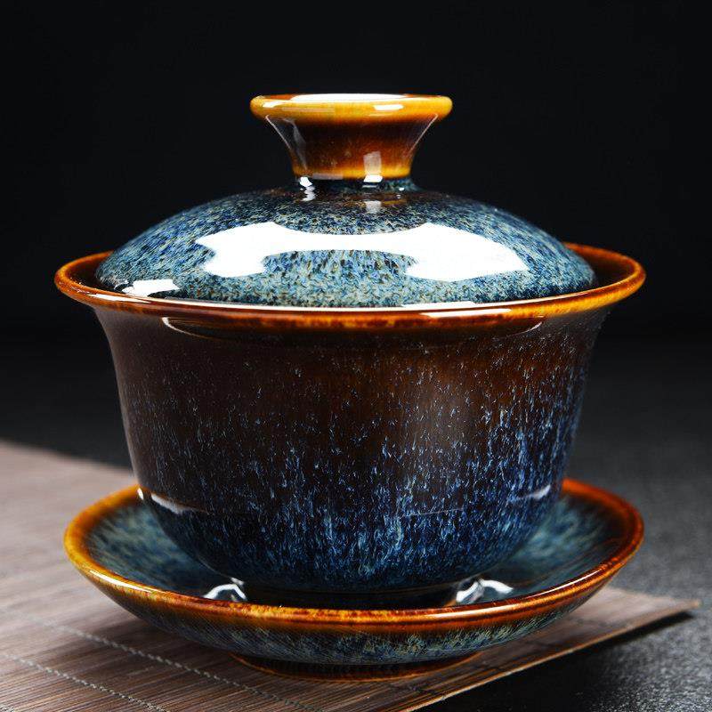 窑变大号功夫茶具家用手抓泡茶碗茶道单个陶瓷茶杯天目釉三才盖碗,淘宝优惠券,粉丝福利购,淘宝优惠卷