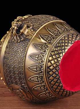 纯铜聚宝盆摆件金蟾招财家居客厅玄关办公室装饰品铜罐子盆工艺品