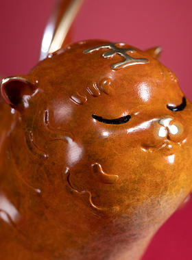 守藏朱炳仁铜 小飞虎 家居工艺装饰品 客厅办公桌虎年新年摆件