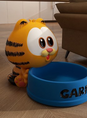 网红加菲猫大电影周边客厅宠物猫碗架落地装饰品搬家生日礼物摆件