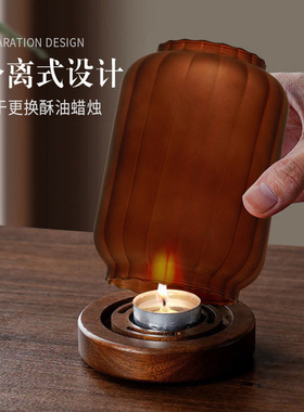 沉香熏香炉蜡烛香薰灯玻璃烛台