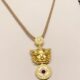 Wei Xue's gold-plated silver-eye movable pixiu swallowing gold beast coin-encrusted diamond pendant versatile sweater necklace