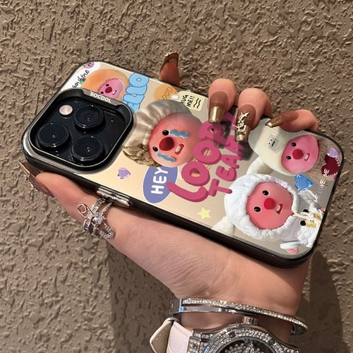 ins可爱卡通露比loopy小海狸16手机壳15适用iPhone11/12/13/14Promax苹果7磨砂8plus镭射保护套超萌xr高级感 - 图3