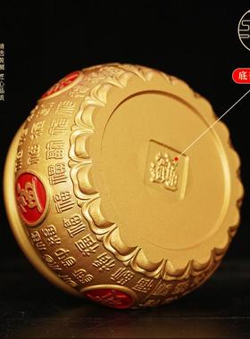 全铜百福聚宝盆玄关办公室家居客厅铜装饰米缸家用工位情绪稳定器