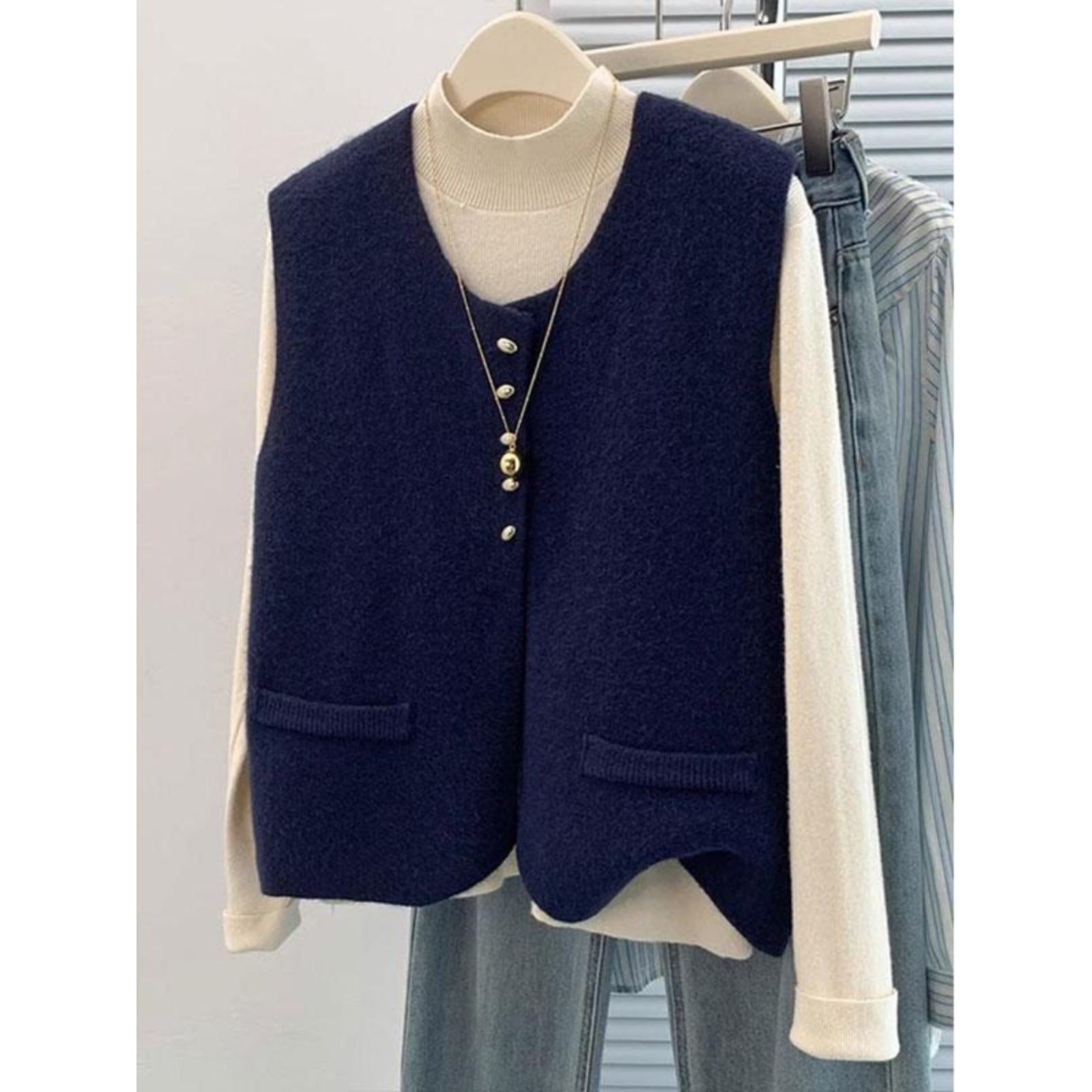 小香风针织开衫马甲女秋冬法式气质背心毛衣坎肩叠穿无袖马夹外套,淘宝优惠券,粉丝福利购,淘宝优惠卷