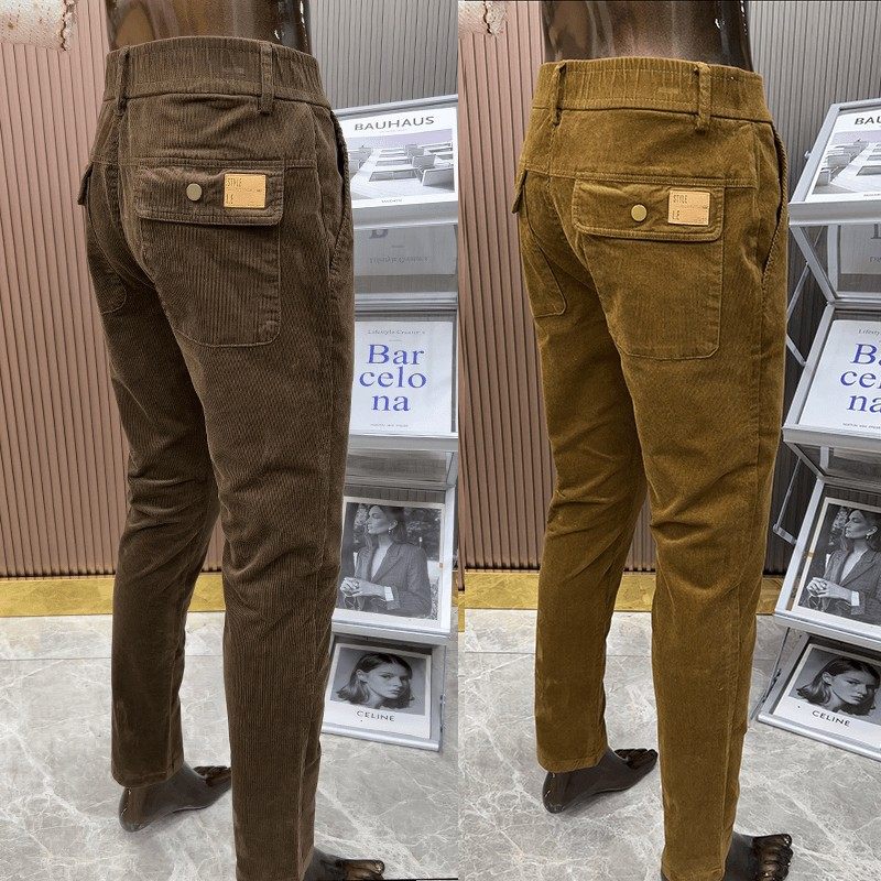 秋冬条绒裤子男灯芯绒百搭休闲裤男士时尚长裤修身轻奢商务直筒裤,淘宝优惠券,粉丝福利购,淘宝优惠卷