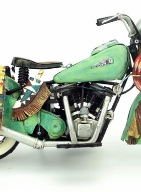 复古手工工艺品仿古铁艺1953年老式摩托车模型装饰摆件生日礼物