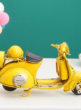 速发铁艺摩托面模型摆件复古工位奶茶店软车吧台小摆设品店面桌装