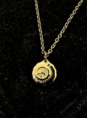 日系复古飞鸟钢饼项链男潮小众