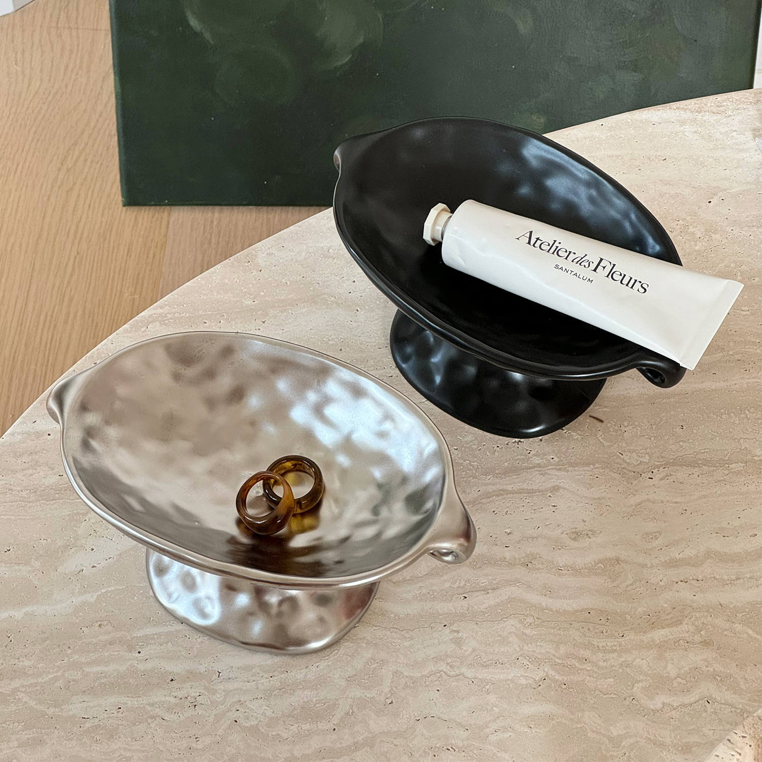 林与/首饰珠宝香薰展示陶瓷置物托盘轻奢高级感玄关钥匙收纳摆件 - 图1