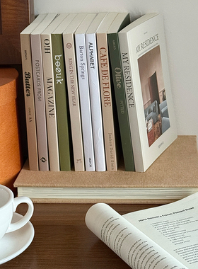 法式高级感英文书拍照道具样板间装饰书摆件客厅桌面可翻页仿真书