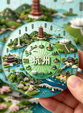 杭州旅游景点纪念品冰箱贴磁吸