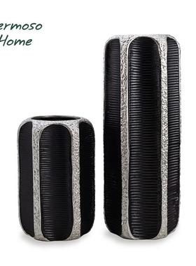 HERMOSO 罗瑞Rory拼色轻奢落地大花瓶陶瓷摆件客厅花器插花玄关