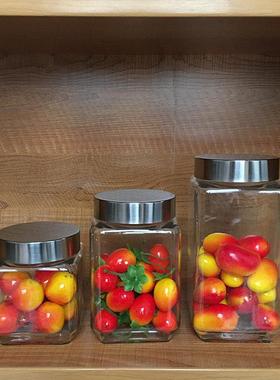 样板房厨房摆件收纳储物罐玻璃罐橱柜摆放装饰样板间软装搭配饰品