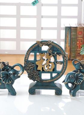 轻奢创意大象摆件玄关入户门钥匙收纳客厅茶几遥控器盒树脂装饰品