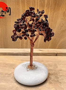 天然水晶招财树家居客厅书房桌面车载摆件礼物ins风新款立体135BY