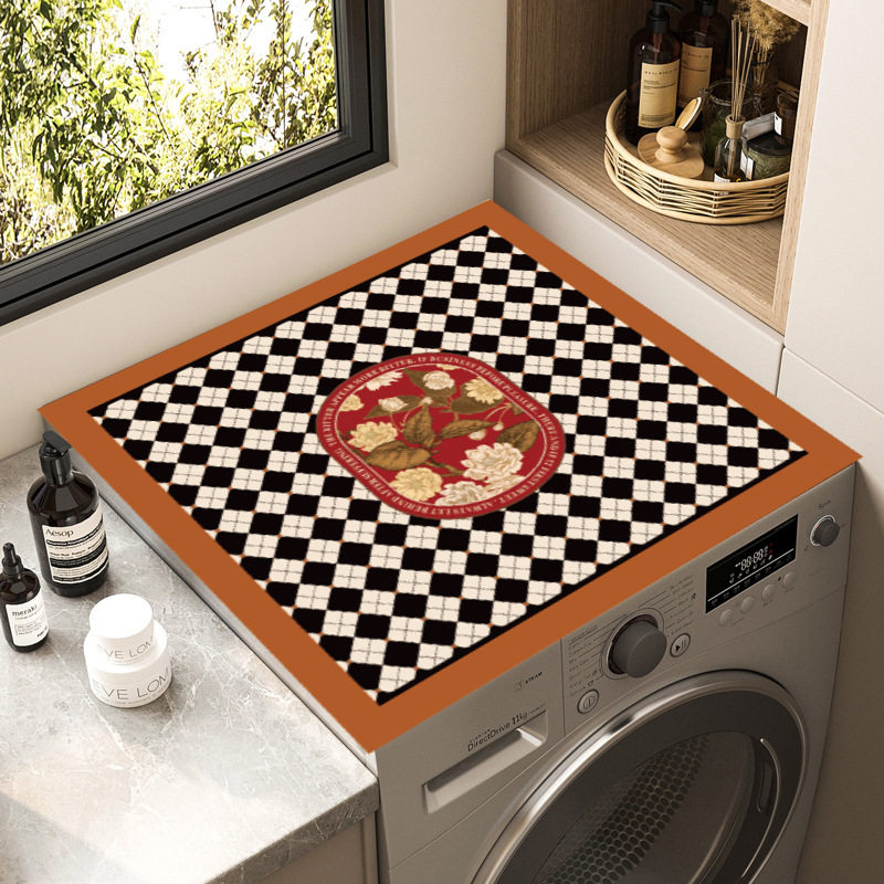 北欧复古风洗衣机防尘罩家用床头柜防尘垫防水垫冰箱微波炉防滑垫,淘宝优惠券,粉丝福利购,淘宝优惠卷