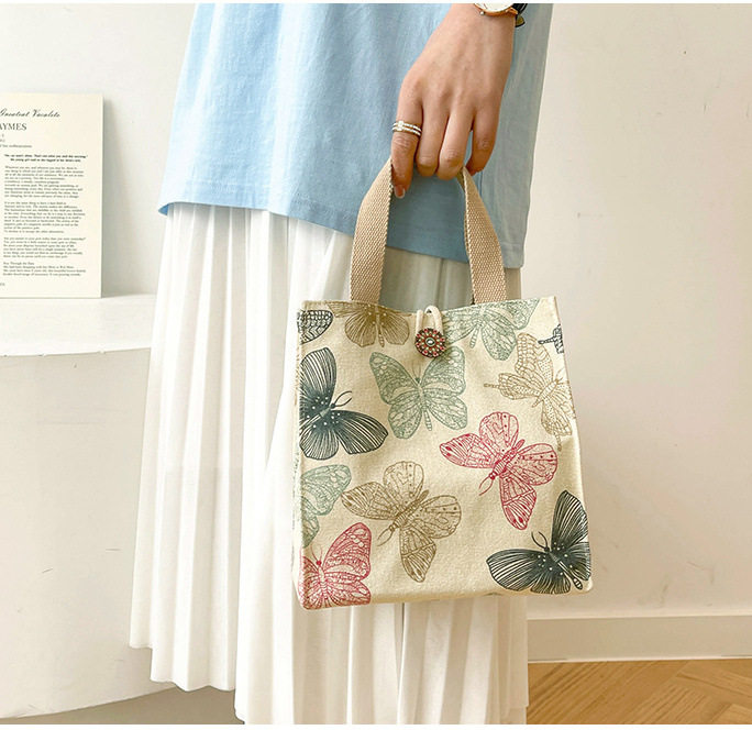 手提饭盒袋帆布手提袋便当包手提包上班族带饭手拎包大容量带扣子,淘宝优惠券,粉丝福利购,淘宝优惠卷