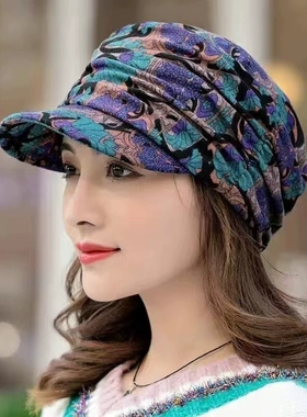 厨房家用防油烟帽女士厨师贝雷帽