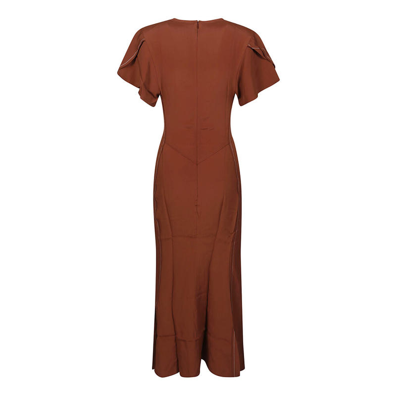 【24AW】 VICTORIA BECKHAM 女士棕色 裙子时尚简约百搭裙