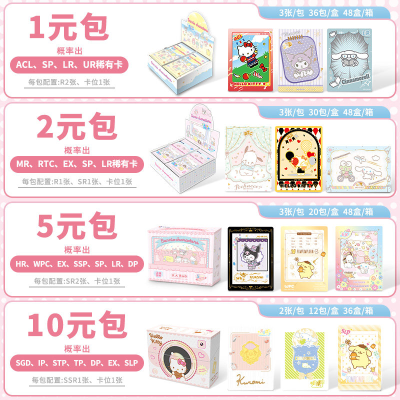 卡宝文创三丽鸥拍立得派对卡片1元包2第二弹正版收藏卡牌盲盒,淘宝优惠券,粉丝福利购,淘宝优惠卷
