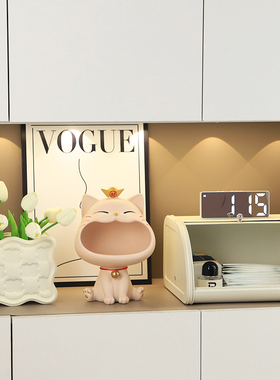 奶油风玄b关装饰品钥匙口罩收纳箱储物盒箱进门客厅家居电视柜摆