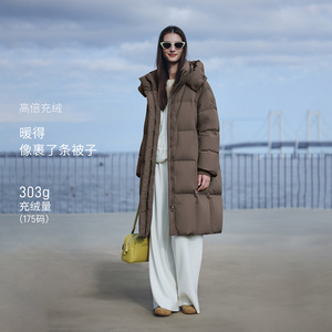 90%鹅绒坦博尔新款鹅绒羽绒服女长款户外加厚保暖外套防泼水