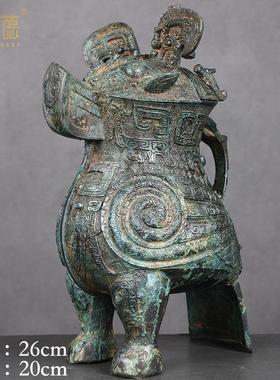 仿古青铜器妇好鸮尊工艺品摆件客厅办公室装饰品铜器文玩送礼佳品