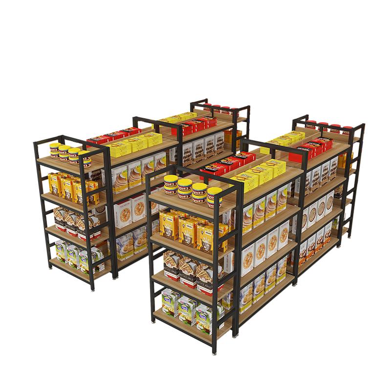 中岛货架置物架多层展示柜多功能零食摆货架超市便利店双面展示架 - 图3