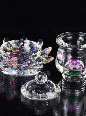 家用水晶佛杯佛前莲花杯佛堂大悲咒净水杯大悲水圣水杯供杯供佛杯