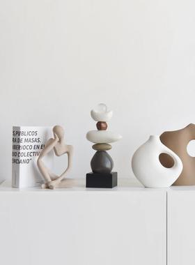 侘寂风石来运转装饰品客厅艺术异形摆件北欧民宿玄关高级感摆设