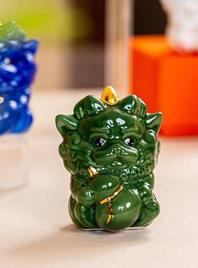 纳福谛听貔貅摆件景德镇陶瓷葫芦车载办公室装饰品送开业乔迁礼物