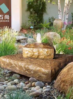 创意喷泉庭院水景小品流水摆件简约现代户外装饰仿石鹅卵石循环水