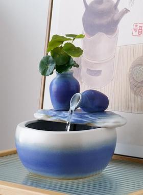 陶瓷风水球流水招财宝装饰办公室休闲喷泉装饰家居客厅装饰礼品