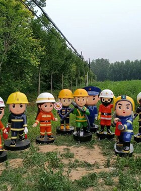 速发题雕塑儿童拍照人物主察公园摆件简约警员交警可