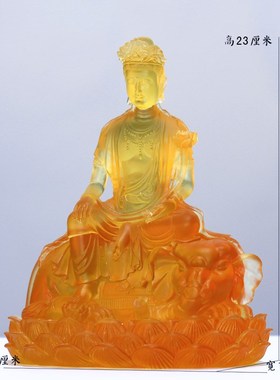 速发琉璃文殊菩萨普贤菩三侍对摆件居家供奉西方萨圣协一佛像