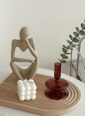 速发复古玻旧棕色怀璃花瓶风客花干花插花厅器烛台桌面装饰摆件