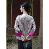 Chengyu Gaoding [Yangyue Yuese] Новая китайская стиль женская куртка куртка куртки и серебряные трущобы сращивания национальных ветровых топов