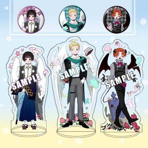 APH黑塔利亚立牌 亚瑟 阿尔 露西亚 王耀 法叔徽章吧唧同人周边 - 图0