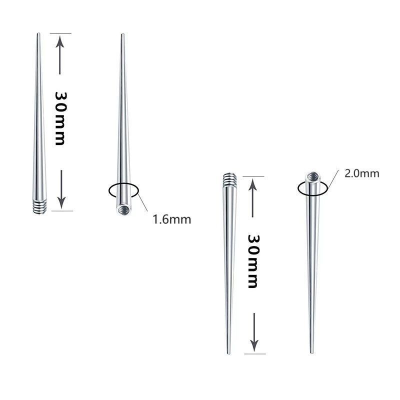 优质钛钢穿孔辅助引导杆内外螺纹肚脐钉眉钉耳钉唇钉通用杆引导针 - 图2