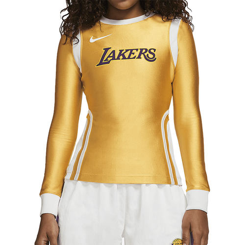 Nike/耐克正品女款湖人队印花拼接套头圆领卫衣DB9568-723 - 图3