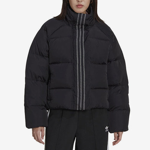 Adidas/阿迪达斯正品三叶草女子户外运动连帽羽绒服HM2627 - 图0