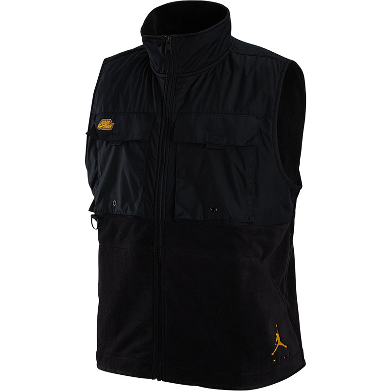 Nike/耐克正品JORDAN男士抓绒多口袋拼接保暖运动马甲DX6598-010,淘宝优惠券,粉丝福利购,淘宝优惠卷